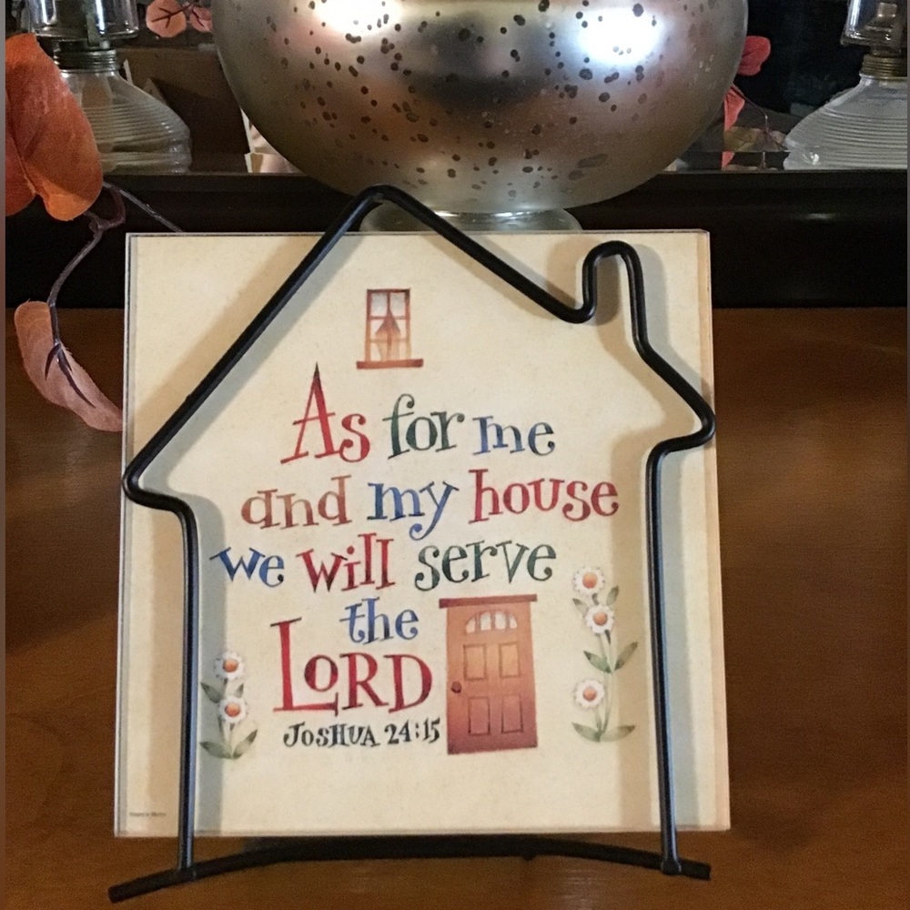 5x5 as for me and my house we will serve the Lord picture with frame .